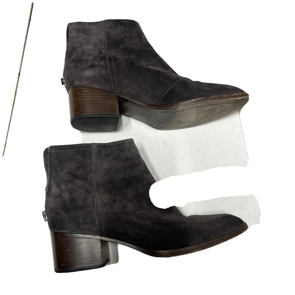 Rag & Bone Wesley Asphalt Gray Suede All Leather Ankle Bootie 37.5